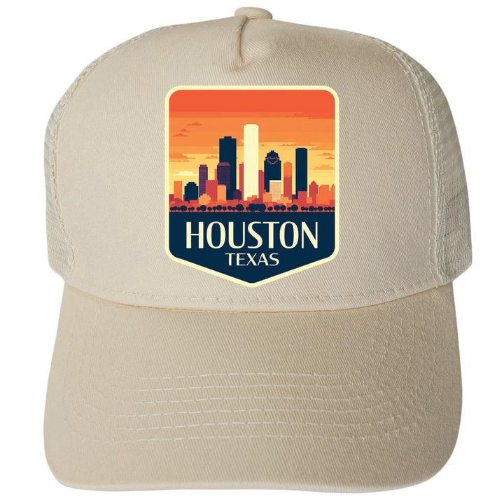 Houston Texas Design B Unisex Mesh Back Trucker Hat with Adjustable Snapback Image 3