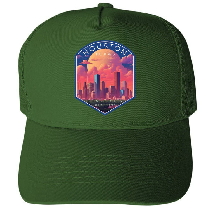 Houston Texas Design A Unisex Mesh Back Trucker Hat with Adjustable Snapback Image 1