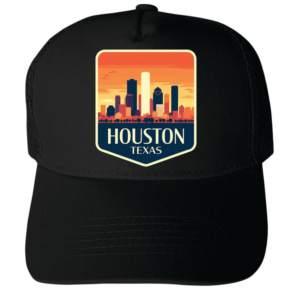 Houston Texas Design B Unisex Mesh Back Trucker Hat with Adjustable Snapback Image 4