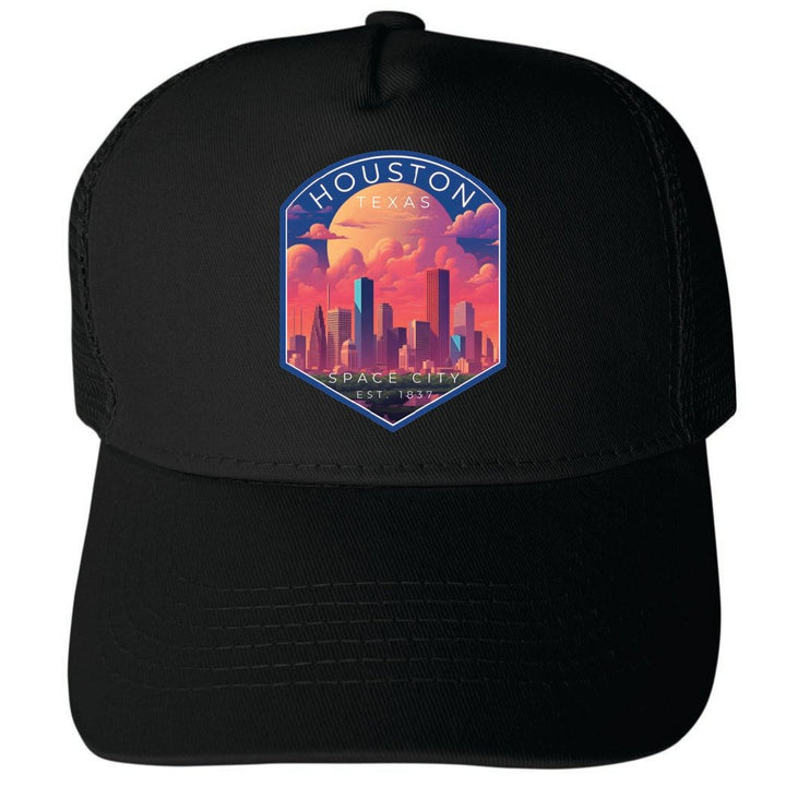 Houston Texas Design A Unisex Mesh Back Trucker Hat with Adjustable Snapback Image 4