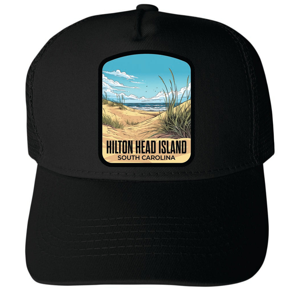 Hilton Head Island South Carolina Design A Unisex Mesh Back Trucker Hat with Adjustable Snapback Image 4