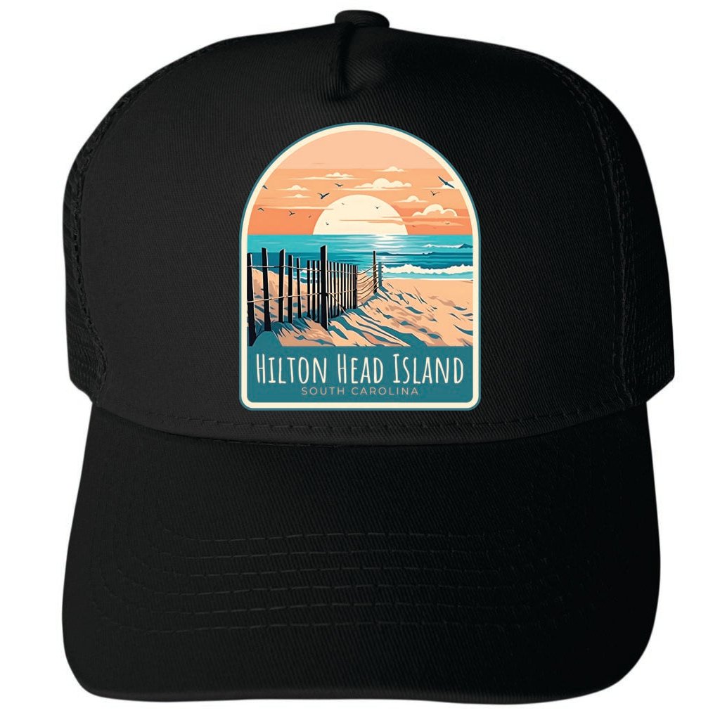 Hilton Head Island South Carolina Design C Unisex Mesh Back Trucker Hat with Adjustable Snapback Image 4