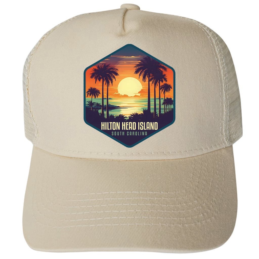 Hilton Head Island South Carolina Design B Unisex Mesh Back Trucker Hat with Adjustable Snapback Image 3