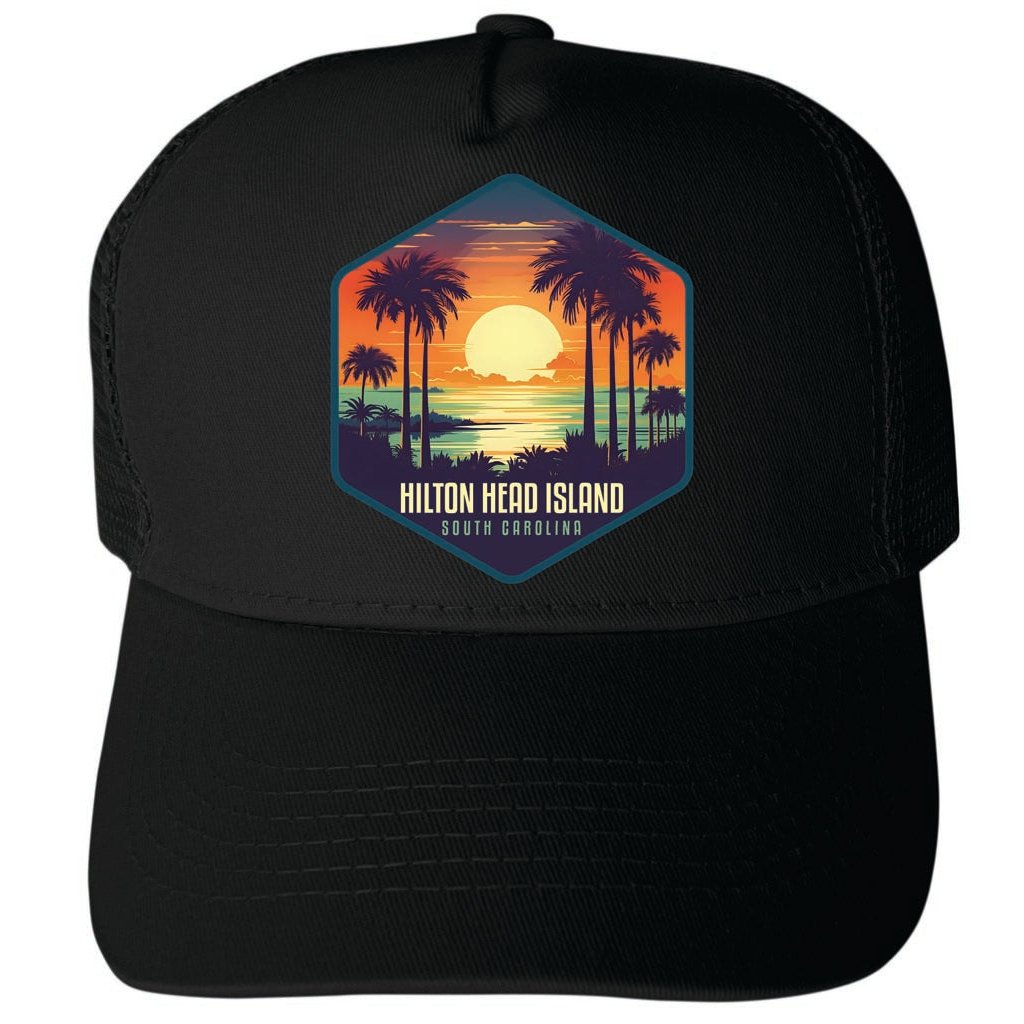 Hilton Head Island South Carolina Design B Unisex Mesh Back Trucker Hat with Adjustable Snapback Image 4