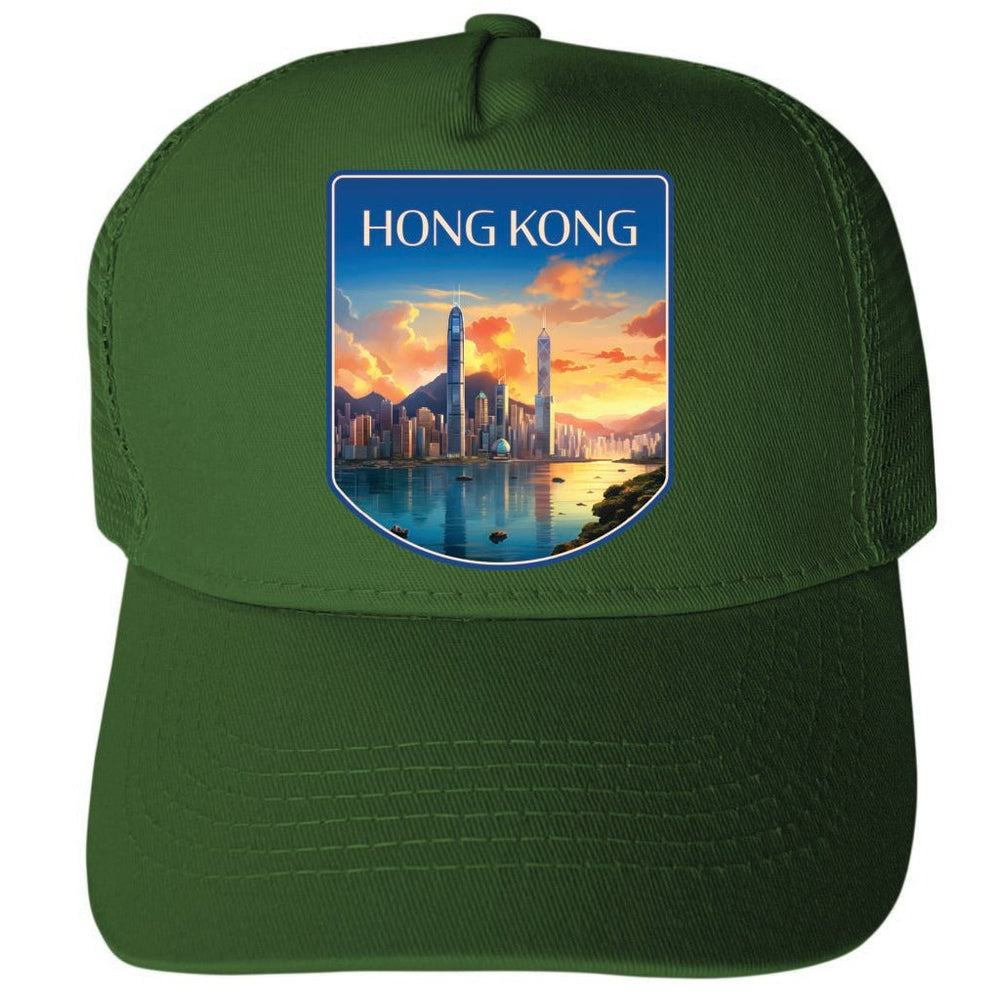 Hong Kong Design B Unisex Mesh Back Trucker Hat with Adjustable Snapback Image 2