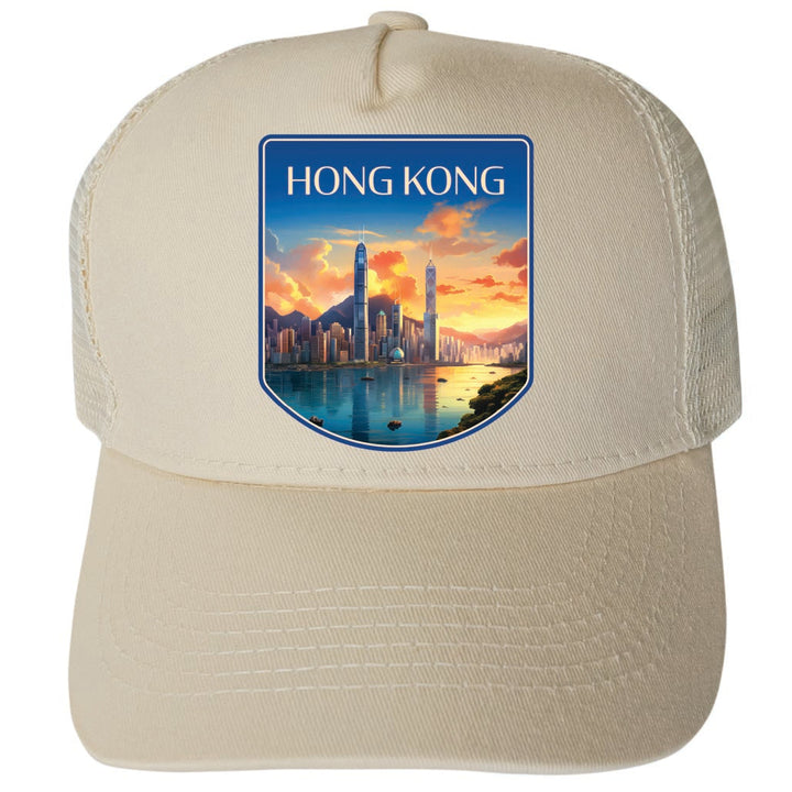 Hong Kong Design B Unisex Mesh Back Trucker Hat with Adjustable Snapback Image 3