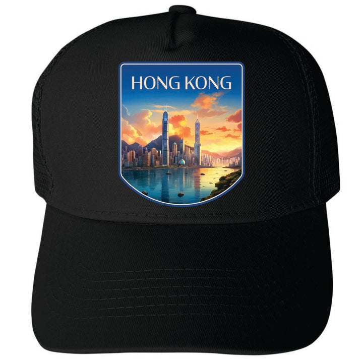 Hong Kong Design B Unisex Mesh Back Trucker Hat with Adjustable Snapback Image 4