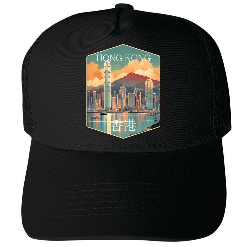 Hong Kong Design A Unisex Mesh Back Trucker Hat with Adjustable Snapback Image 4