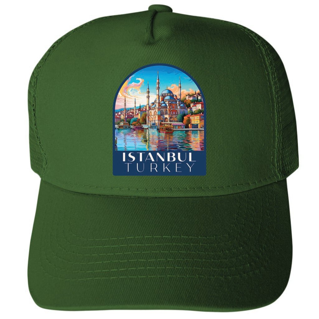 Istanbul Turkey Design A Unisex Mesh Back Trucker Hat with Adjustable Snapback Image 2