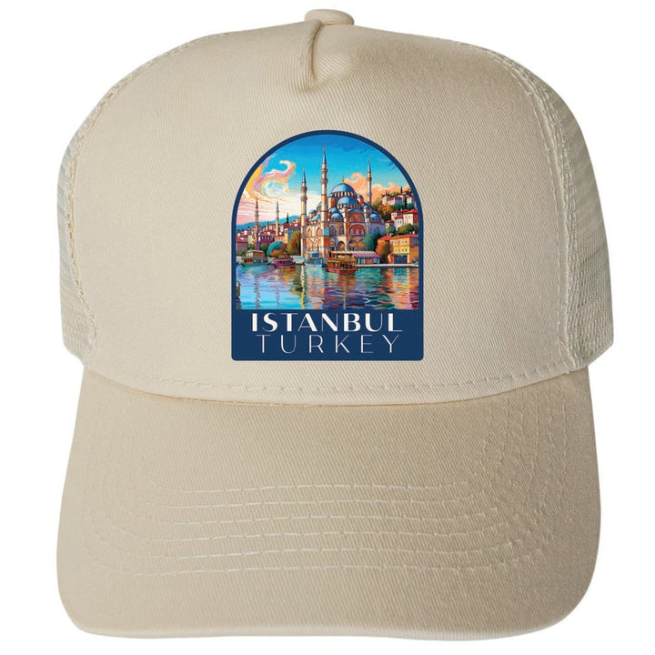 Istanbul Turkey Design A Unisex Mesh Back Trucker Hat with Adjustable Snapback Image 3