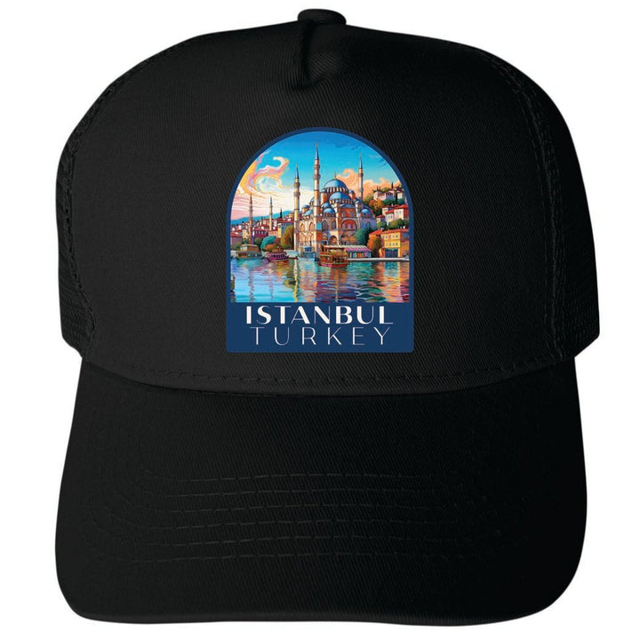 Istanbul Turkey Design A Unisex Mesh Back Trucker Hat with Adjustable Snapback Image 4