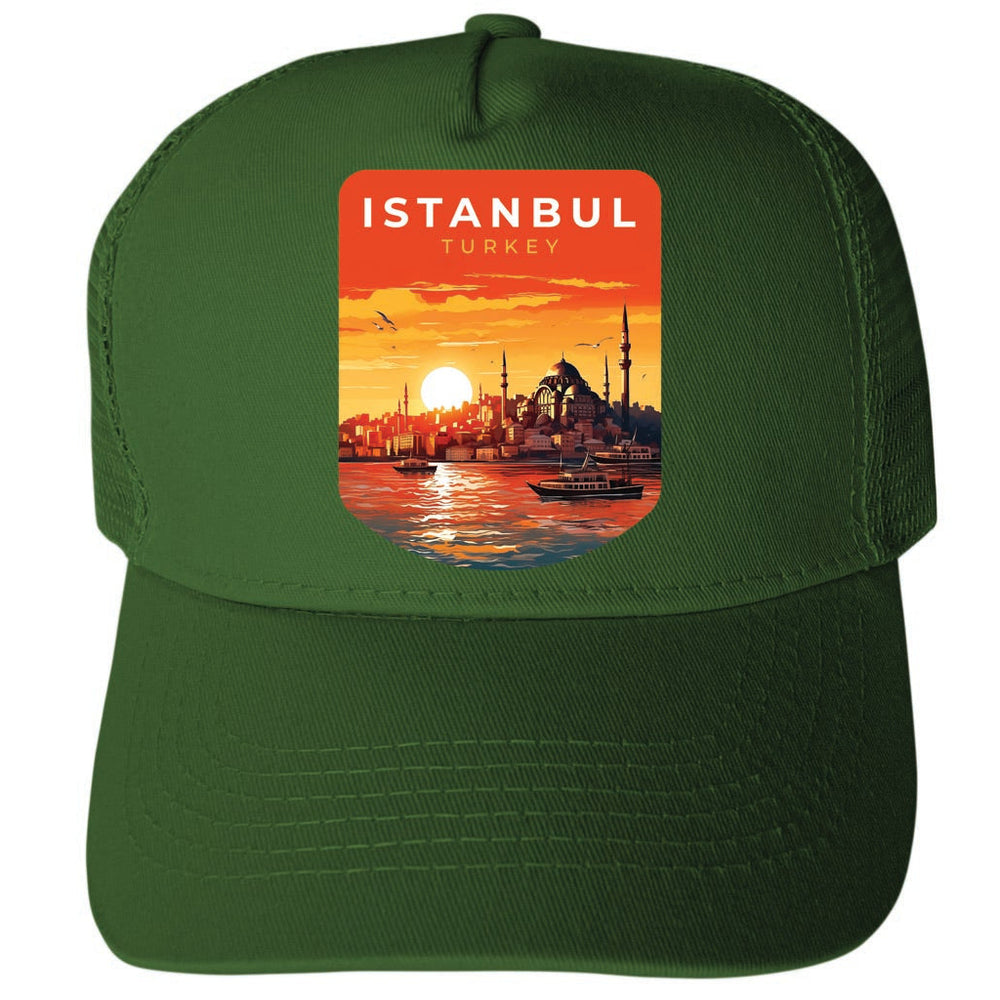 Istanbul Turkey Design B Unisex Mesh Back Trucker Hat with Adjustable Snapback Image 2