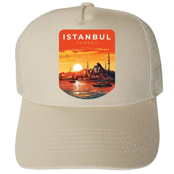 Istanbul Turkey Design B Unisex Mesh Back Trucker Hat with Adjustable Snapback Image 3