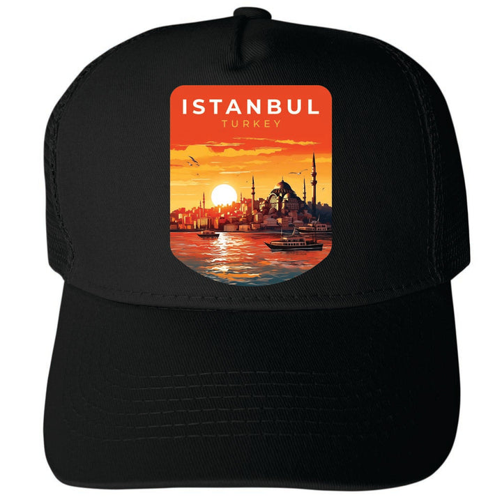 Istanbul Turkey Design B Unisex Mesh Back Trucker Hat with Adjustable Snapback Image 4