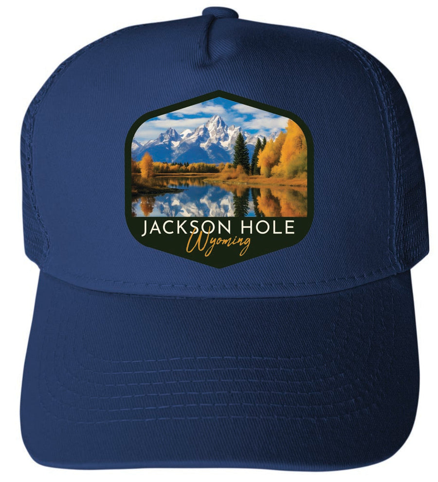 Jackson Hole Wyoming Design B Unisex Mesh Back Trucker Hat with Adjustable Snapback Image 1