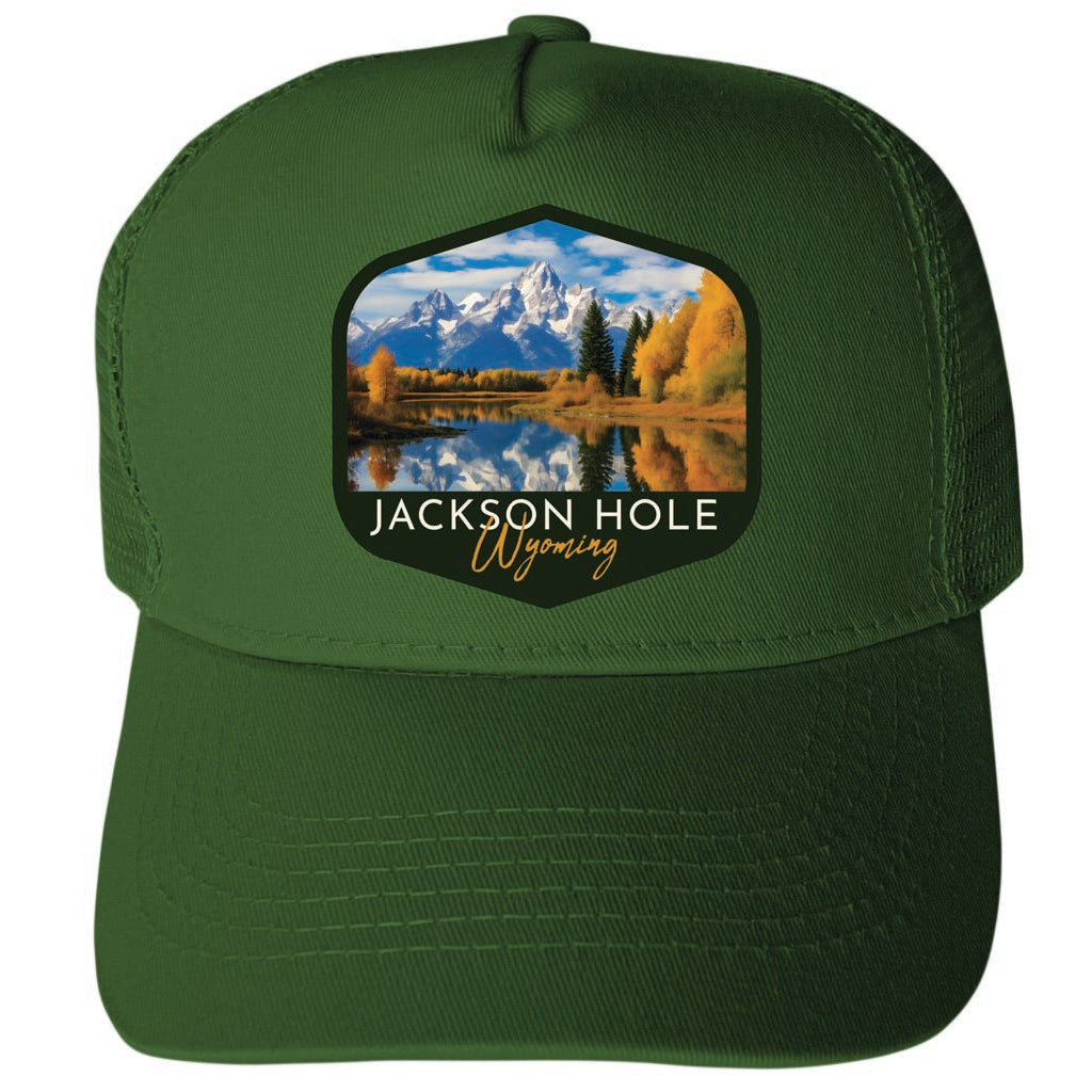 Jackson Hole Wyoming Design B Unisex Mesh Back Trucker Hat with Adjustable Snapback Image 2