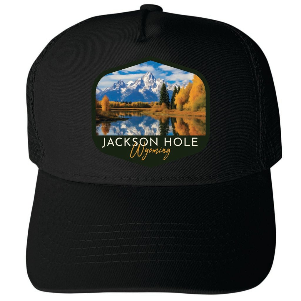 Jackson Hole Wyoming Design B Unisex Mesh Back Trucker Hat with Adjustable Snapback Image 4