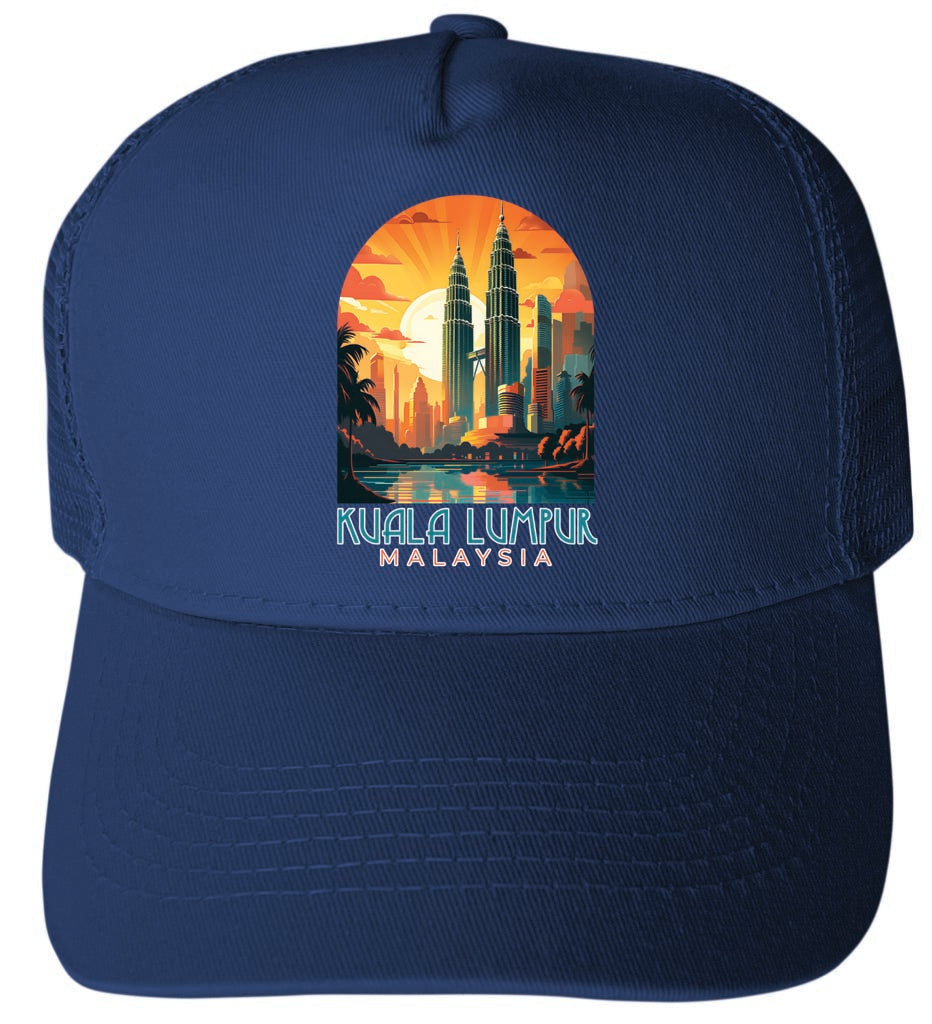 Kuala Lumpur Malaysia Design A Unisex Mesh Back Trucker Hat with Adjustable Snapback Image 2