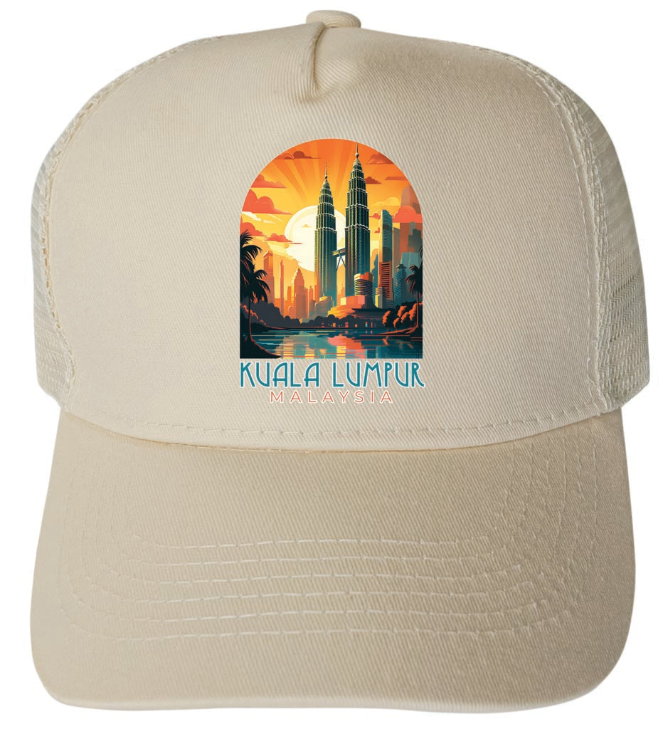 Kuala Lumpur Malaysia Design A Unisex Mesh Back Trucker Hat with Adjustable Snapback Image 3