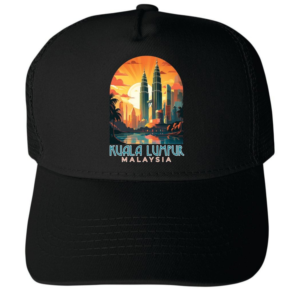 Kuala Lumpur Malaysia Design A Unisex Mesh Back Trucker Hat with Adjustable Snapback Image 4