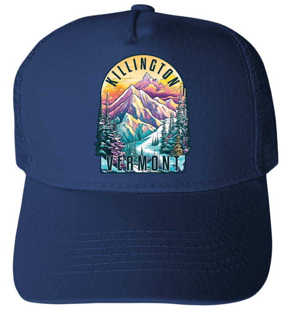 Killington Vermont Design B Unisex Mesh Back Trucker Hat with Adjustable Snapback Image 1