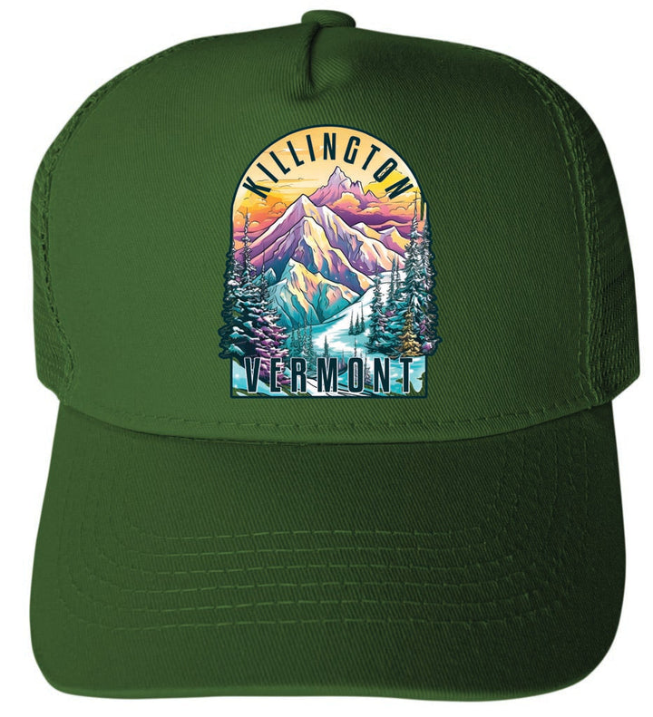 Killington Vermont Design B Unisex Mesh Back Trucker Hat with Adjustable Snapback Image 2