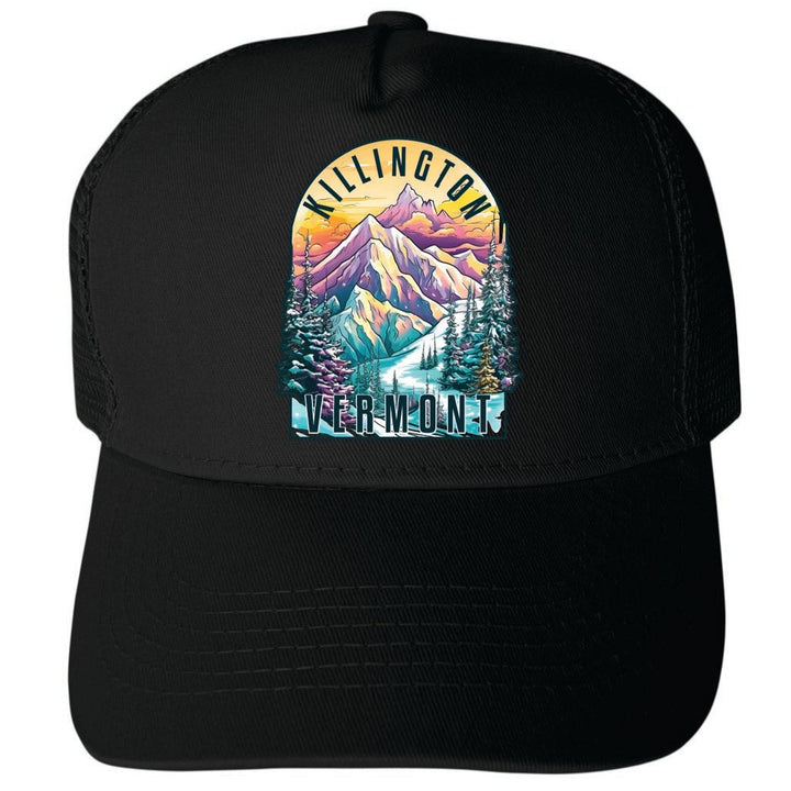 Killington Vermont Design B Unisex Mesh Back Trucker Hat with Adjustable Snapback Image 1