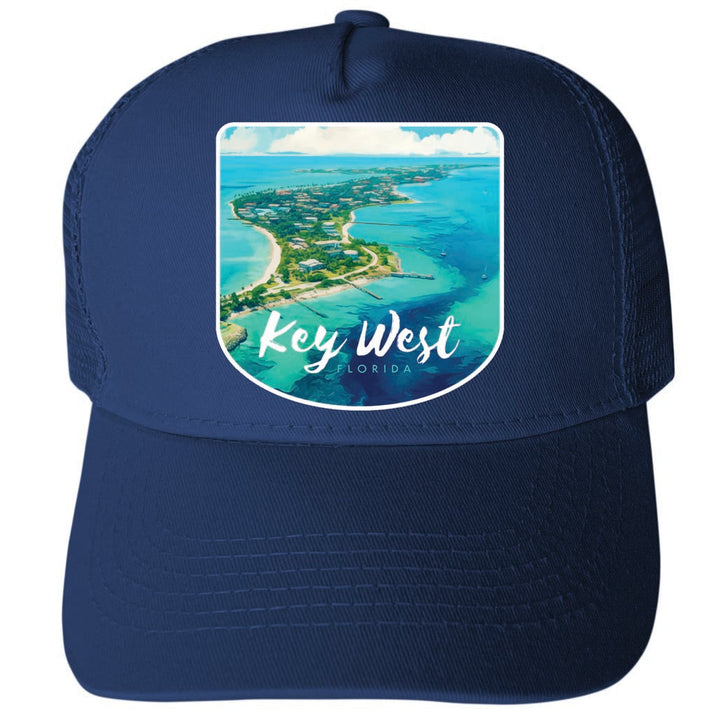 Key West Florida Design A Unisex Mesh Back Trucker Hat with Adjustable Snapback Image 1