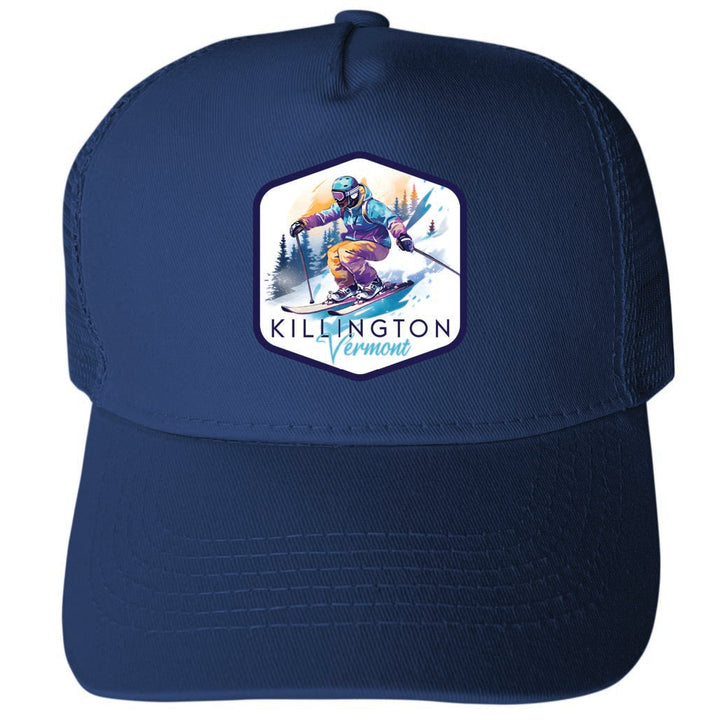 Killington Vermont Design A Unisex Mesh Back Trucker Hat with Adjustable Snapback Image 2