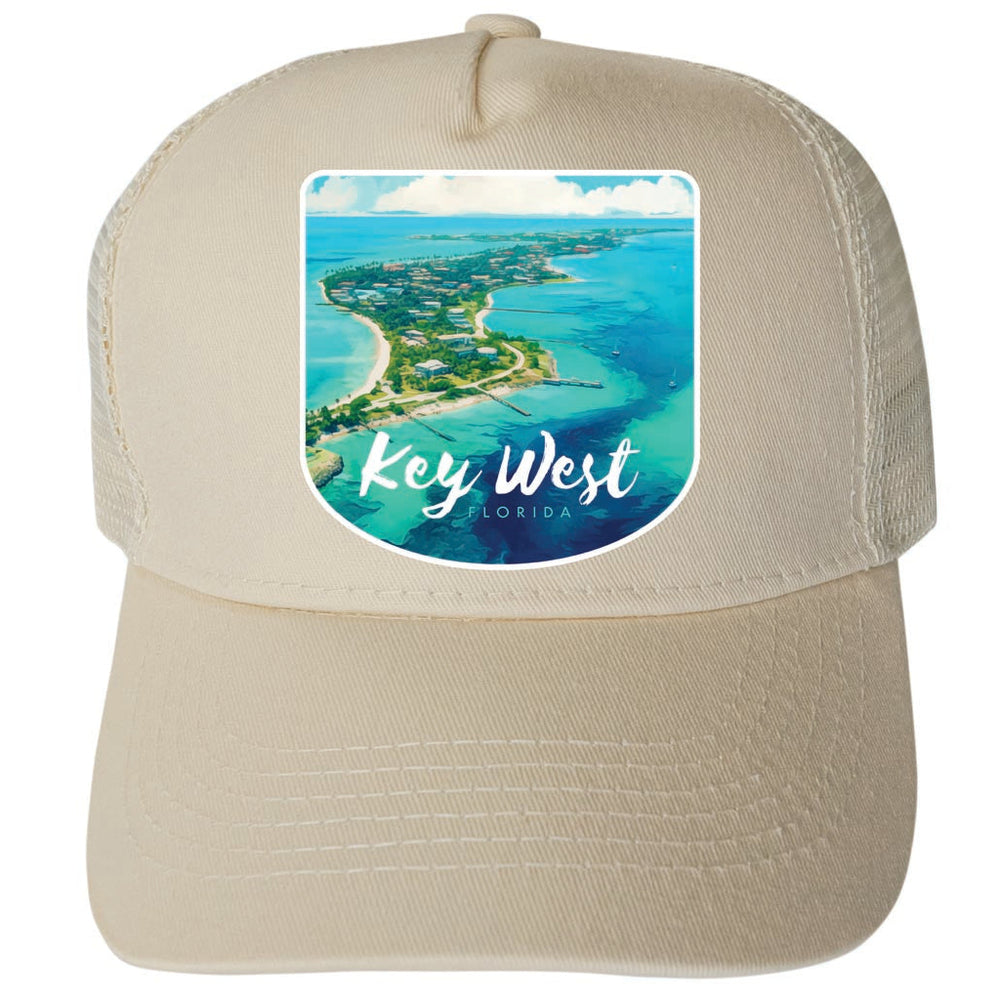 Key West Florida Design A Unisex Mesh Back Trucker Hat with Adjustable Snapback Image 2