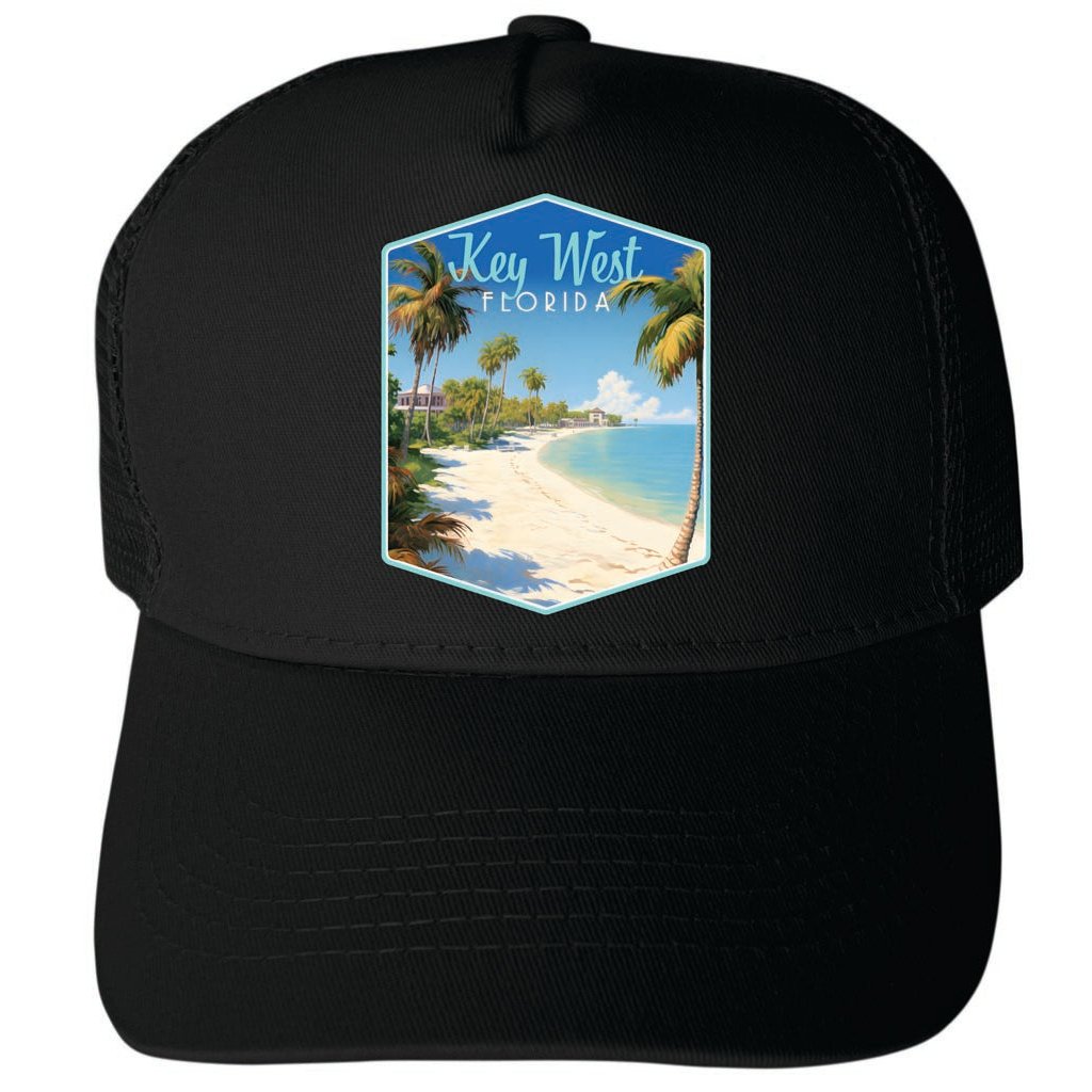 Key West Florida Design B Unisex Mesh Back Trucker Hat with Adjustable Snapback Image 1