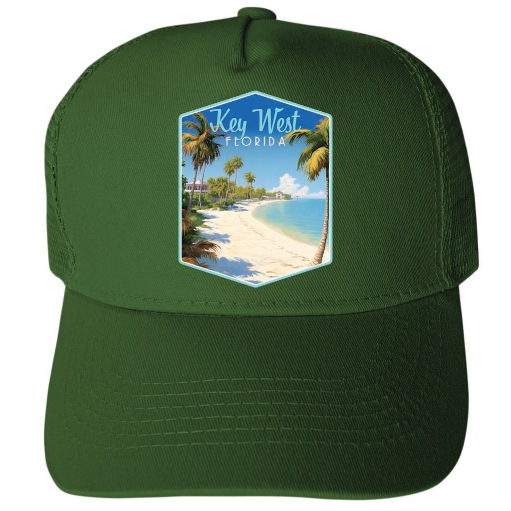 Key West Florida Design B Unisex Mesh Back Trucker Hat with Adjustable Snapback Image 3