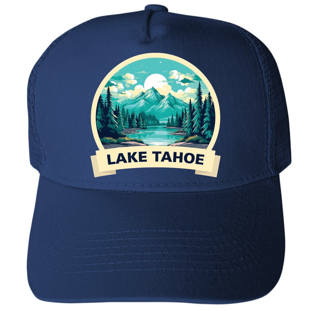 Lake Tahoe Design A Unisex Mesh Back Trucker Hat with Adjustable Snapback Image 1