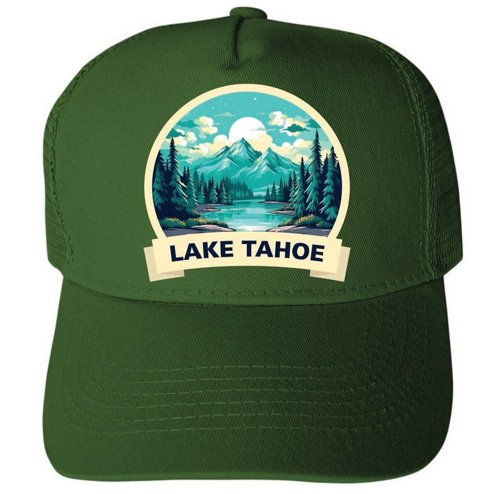 Lake Tahoe Design A Unisex Mesh Back Trucker Hat with Adjustable Snapback Image 2