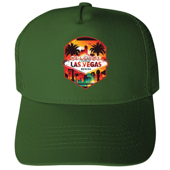 Las Vegas Nevada Design A Unisex Mesh Back Trucker Hat with Adjustable Snapback Image 2