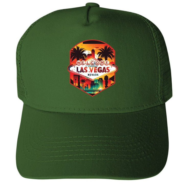 Las Vegas Nevada Design A Unisex Mesh Back Trucker Hat with Adjustable Snapback Image 1