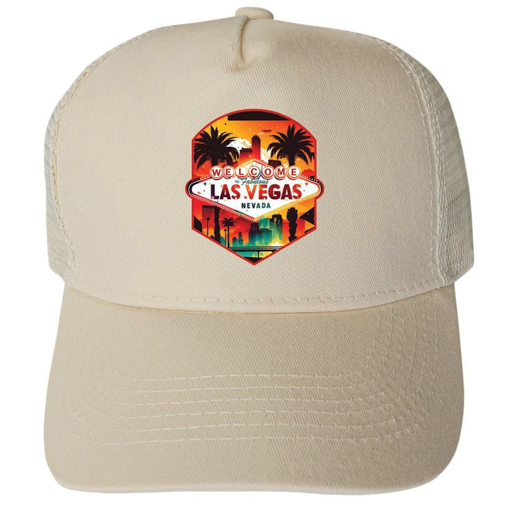 Las Vegas Nevada Design A Unisex Mesh Back Trucker Hat with Adjustable Snapback Image 3