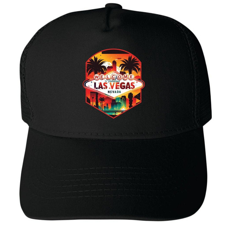 Las Vegas Nevada Design A Unisex Mesh Back Trucker Hat with Adjustable Snapback Image 4