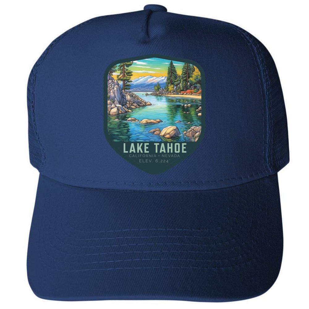 Lake Tahoe Design B Unisex Mesh Back Trucker Hat with Adjustable Snapback Image 2