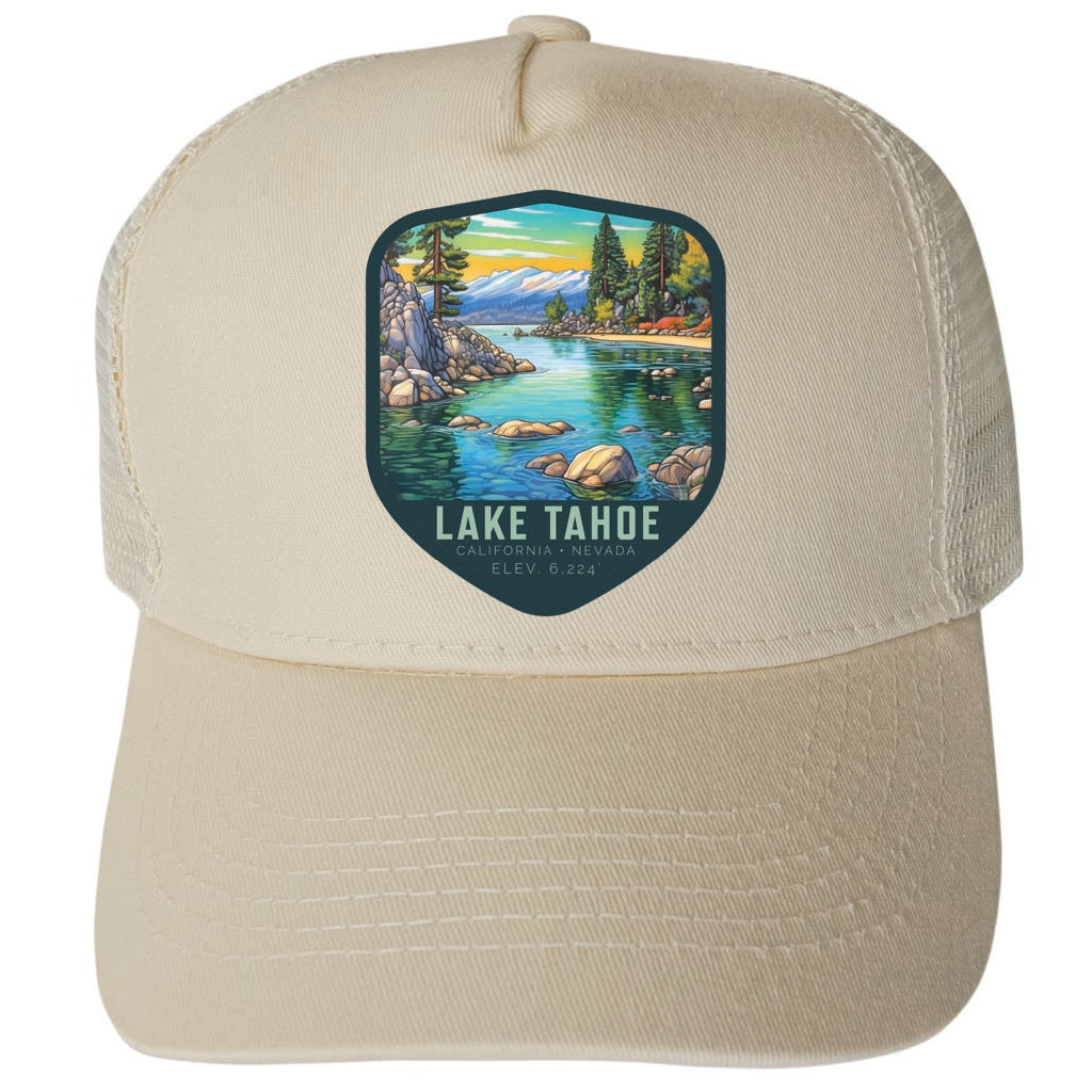 Lake Tahoe Design B Unisex Mesh Back Trucker Hat with Adjustable Snapback Image 3