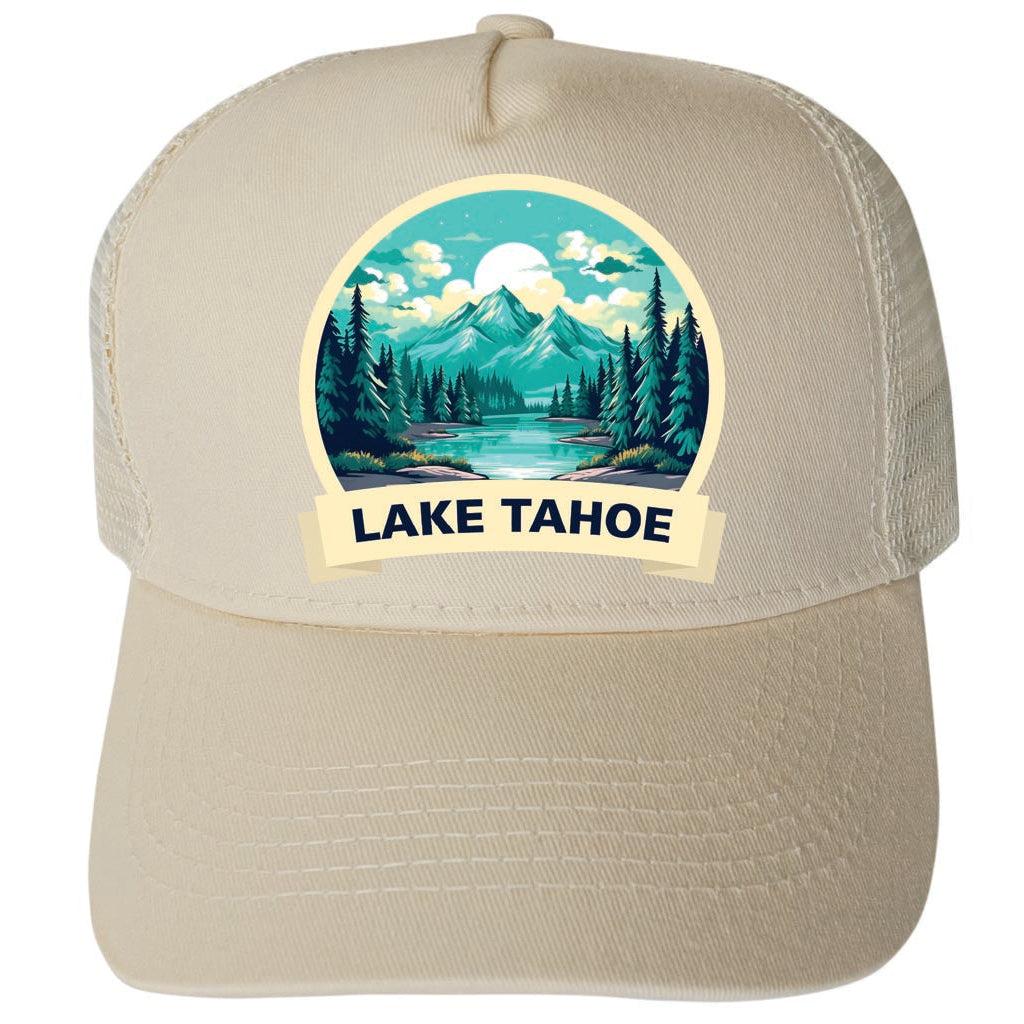 Lake Tahoe Design A Unisex Mesh Back Trucker Hat with Adjustable Snapback Image 3