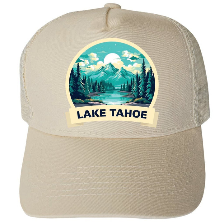 Lake Tahoe Design A Unisex Mesh Back Trucker Hat with Adjustable Snapback Image 1