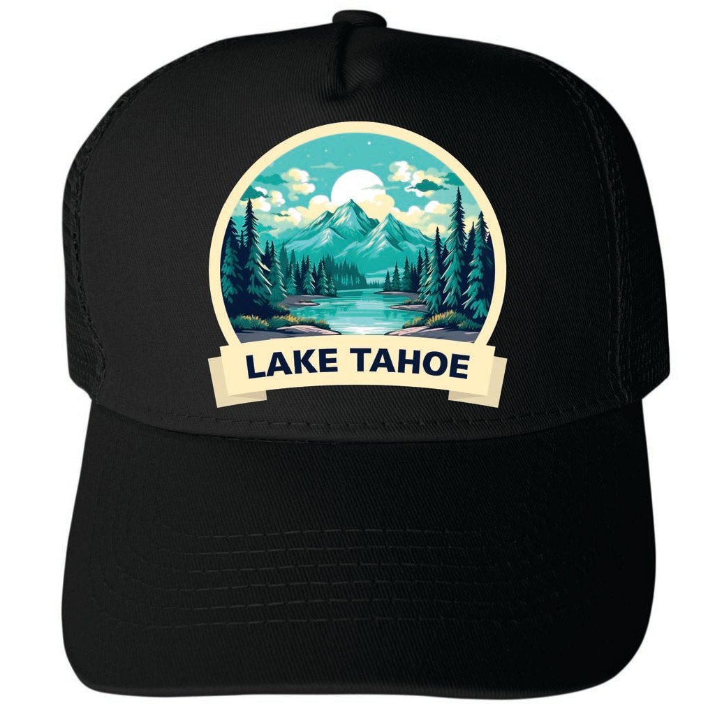 Lake Tahoe Design A Unisex Mesh Back Trucker Hat with Adjustable Snapback Image 4