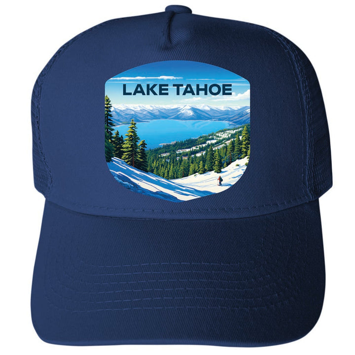 Lake Tahoe Design D Unisex Mesh Back Trucker Hat with Adjustable Snapback Image 1