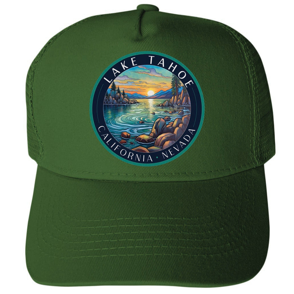 Lake Tahoe Design C Unisex Mesh Back Trucker Hat with Adjustable Snapback Image 2