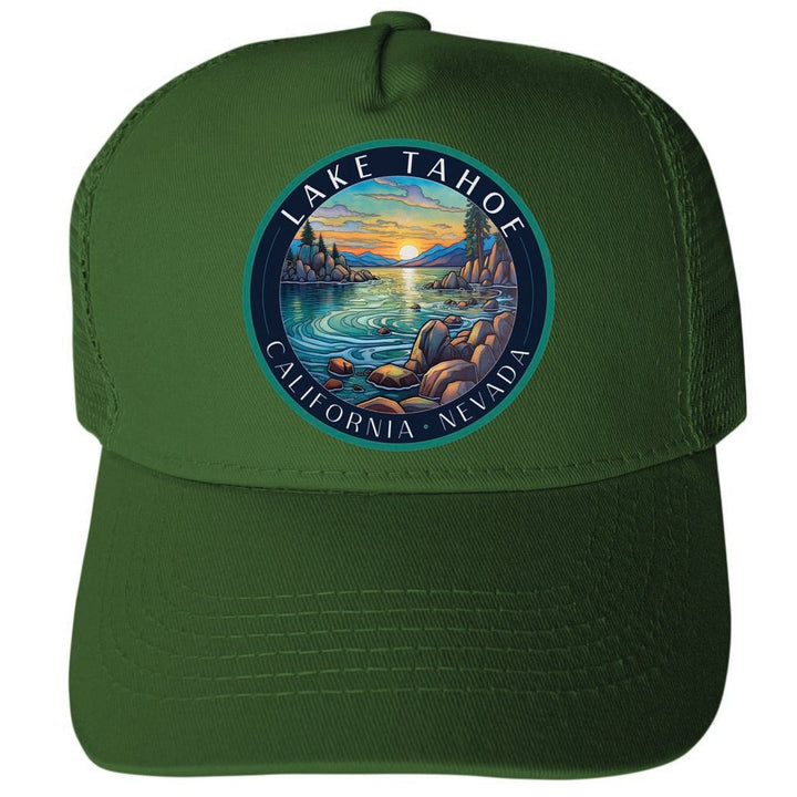 Lake Tahoe Design C Unisex Mesh Back Trucker Hat with Adjustable Snapback Image 1