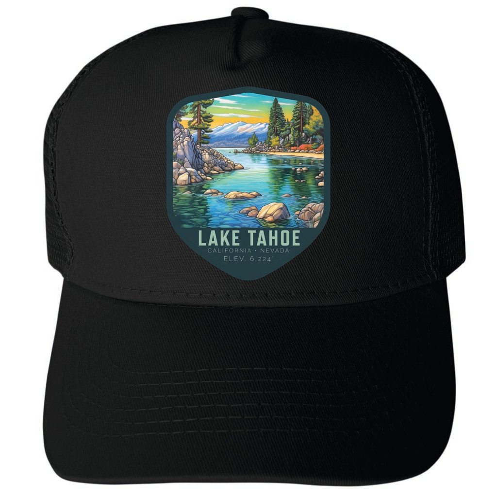 Lake Tahoe Design B Unisex Mesh Back Trucker Hat with Adjustable Snapback Image 4