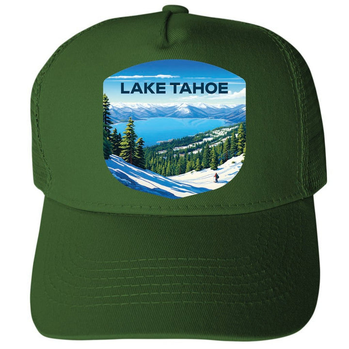 Lake Tahoe Design D Unisex Mesh Back Trucker Hat with Adjustable Snapback Image 2