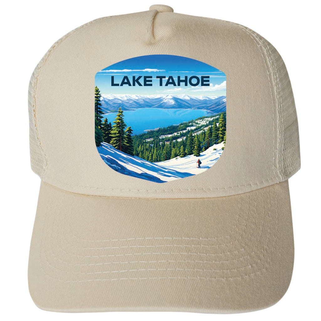 Lake Tahoe Design D Unisex Mesh Back Trucker Hat with Adjustable Snapback Image 3