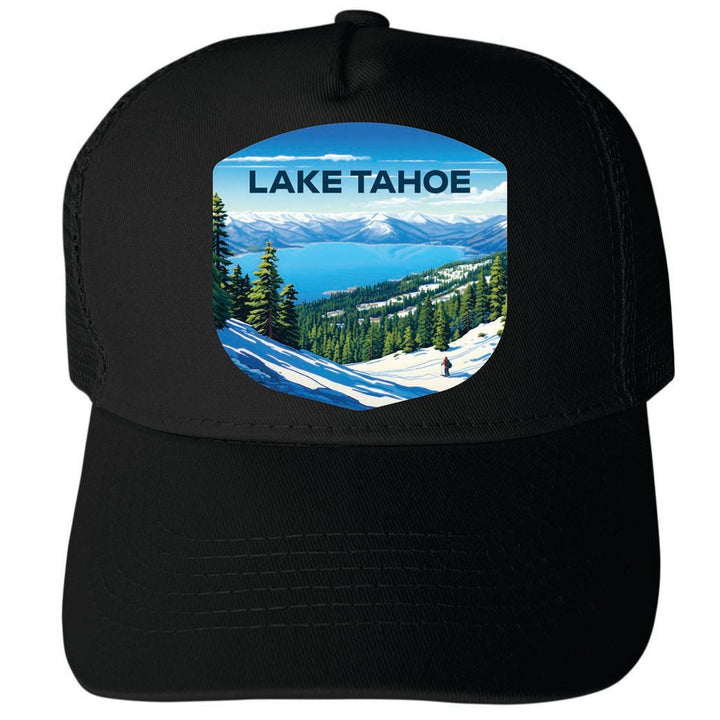 Lake Tahoe Design D Unisex Mesh Back Trucker Hat with Adjustable Snapback Image 4